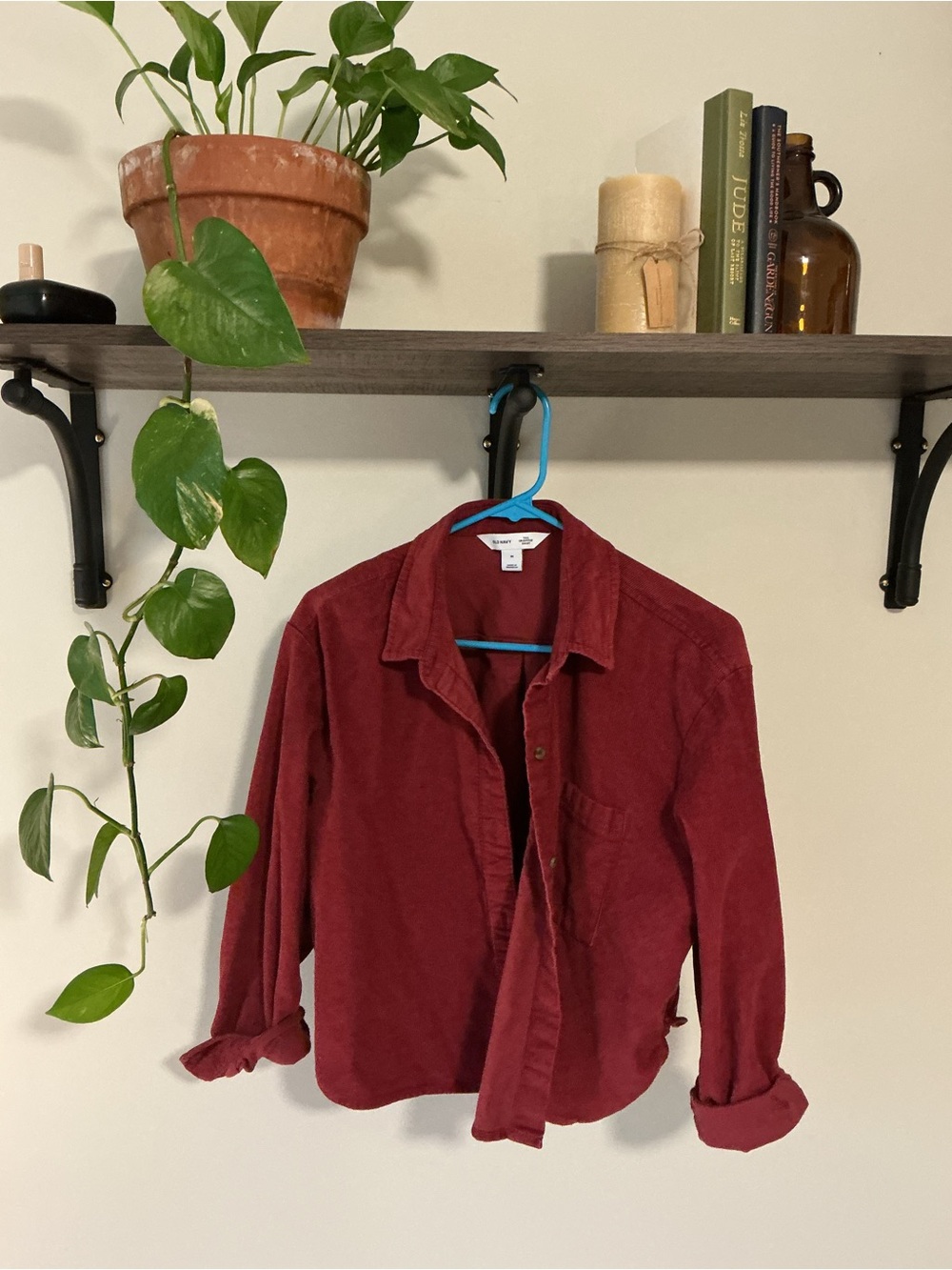 Old Navy Men's Red Corduroy Button-Down Shirt
